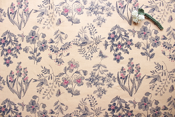 Jcl綿麻ラインストローク パンジー　オレンジ